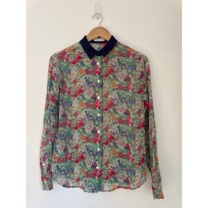 Equipment Femme Floral Silk Button-Up Blouse - Multicolor XS